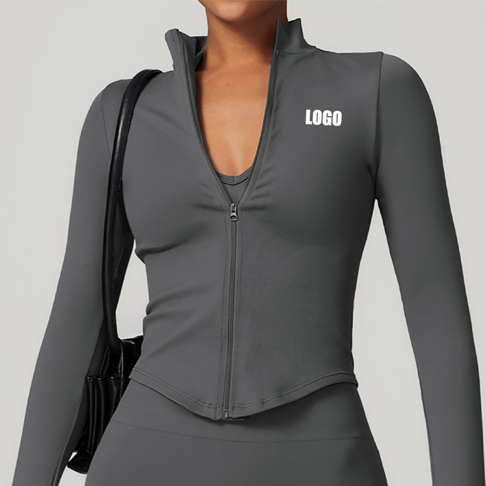 Yoga Fitness Logo - Veste de yoga à col montant