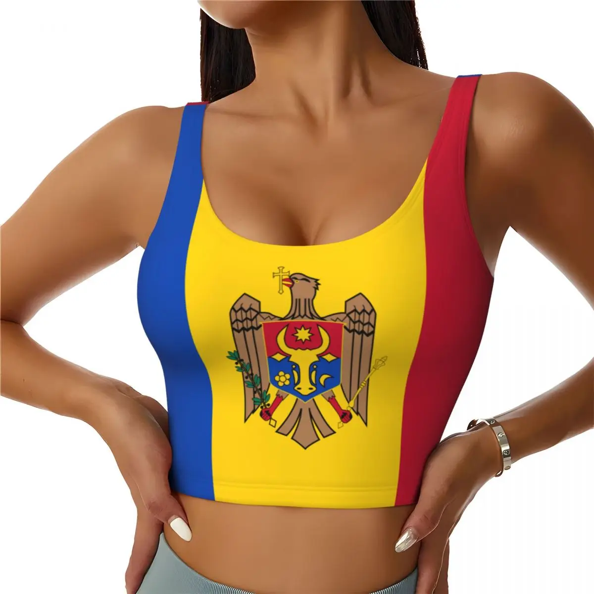Yoga Fitness Women - Drapeau de Moldavia Tops basiques femmes