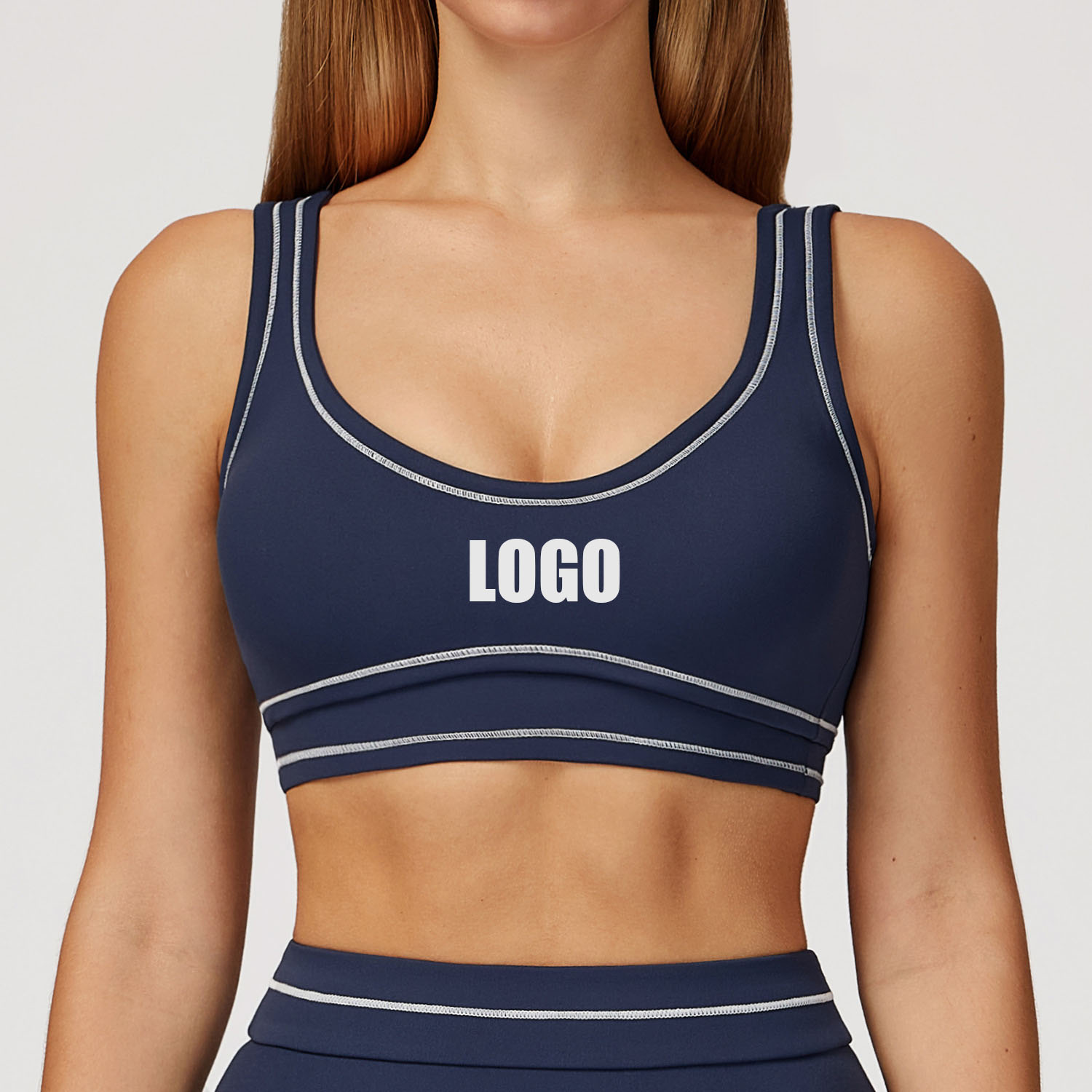 Yoga Fitness Logo - Soutien-gorge de yoga avec LOGO personnalisé,