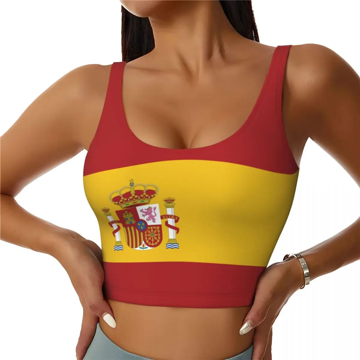 Yoga Fitness Women - Espagne drapeau Tops basiques femmes Samba