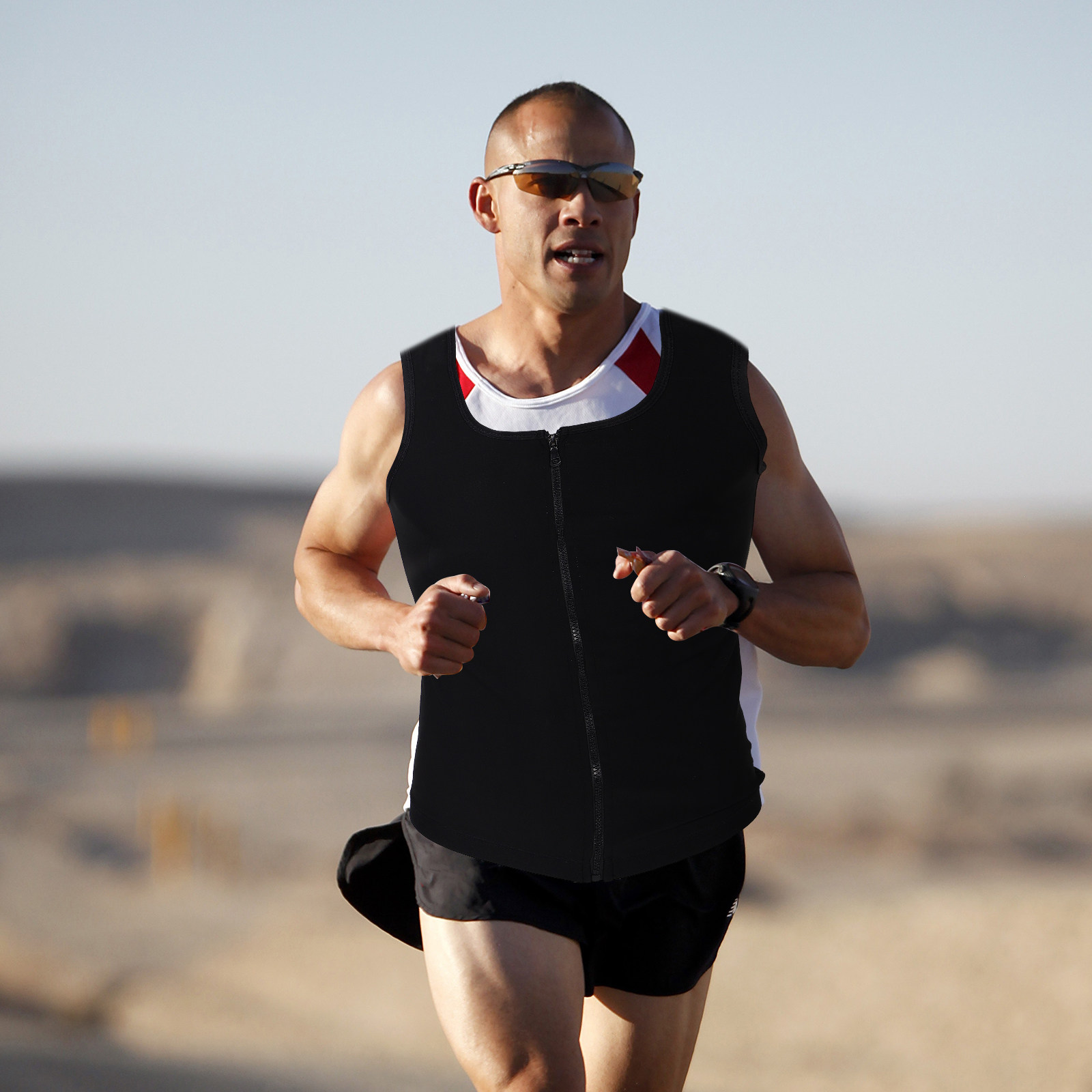 Yoga Fitness Course - Gilet de compression amincissant pour hommes,