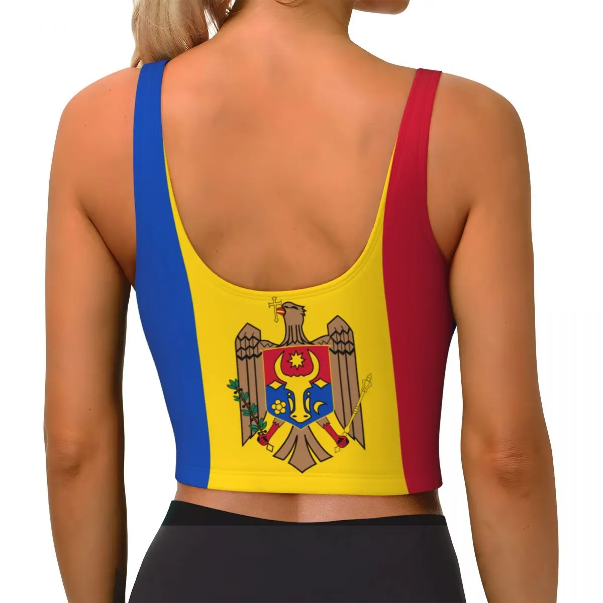 Drapeau de Moldavia Tops basiq - Yoga Fitness Women avis et prix
