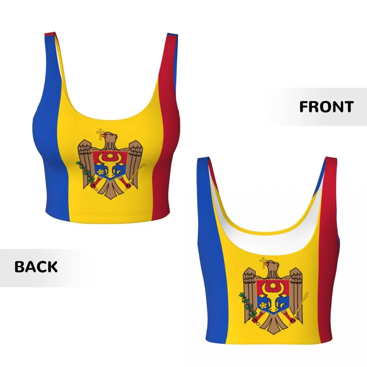 Drapeau de Moldavia Tops basiq - Yoga Fitness Women avis et prix