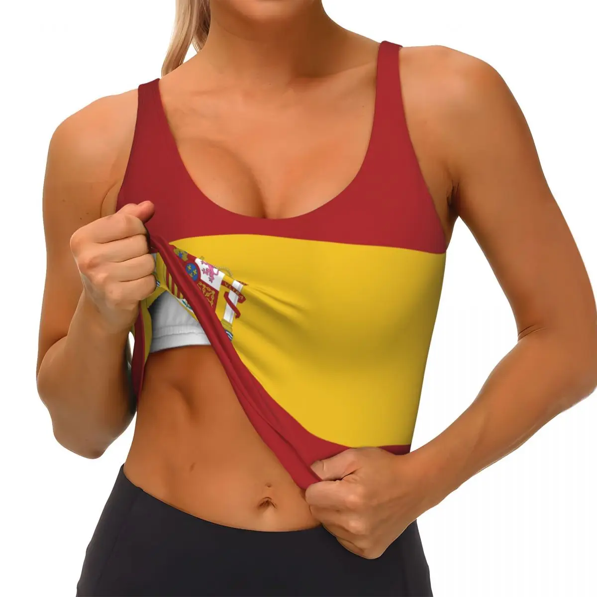 Espagne drapeau Tops basiques  - Yoga Fitness Women avis et prix