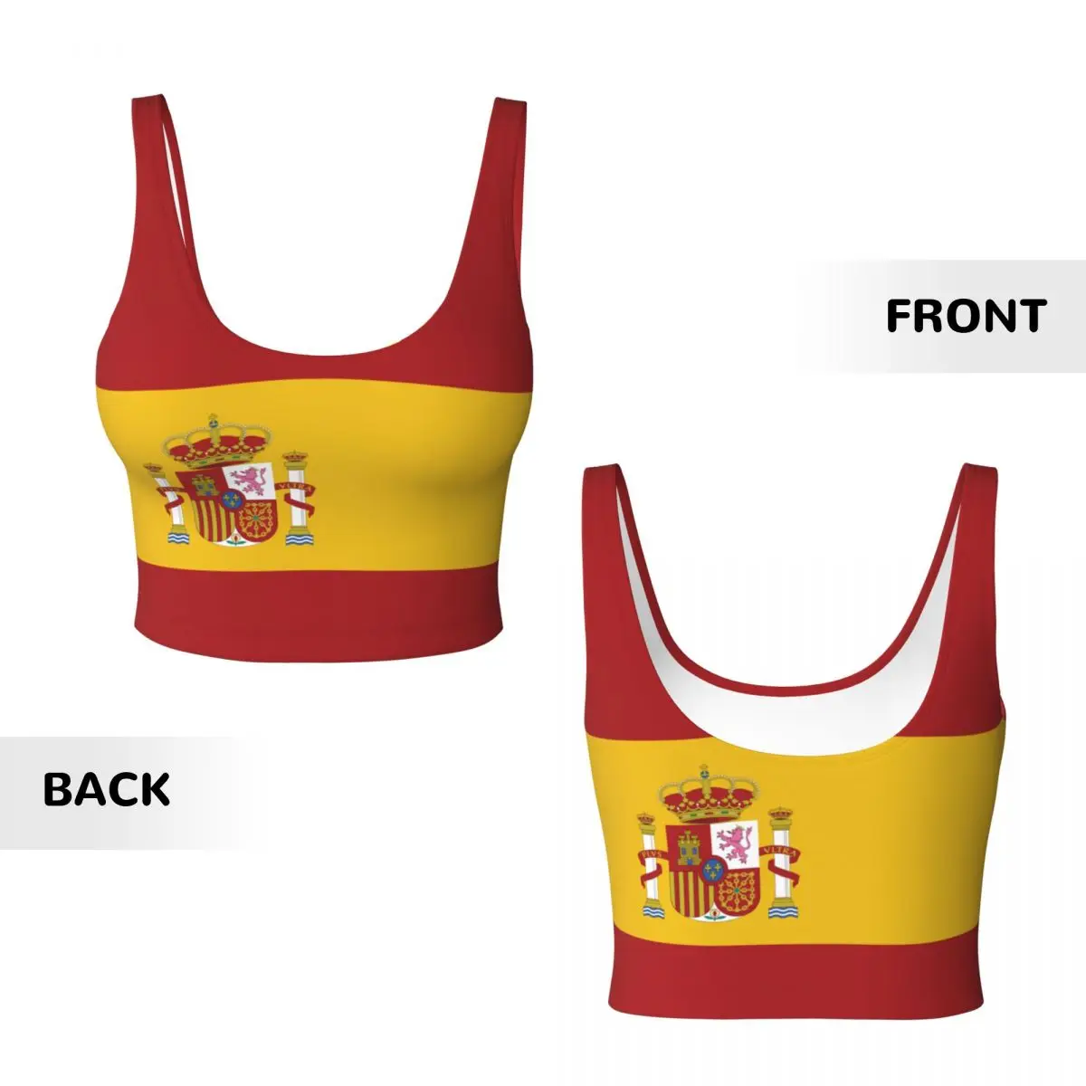 Espagne drapeau Tops basiques  - Yoga Fitness Women avis et prix