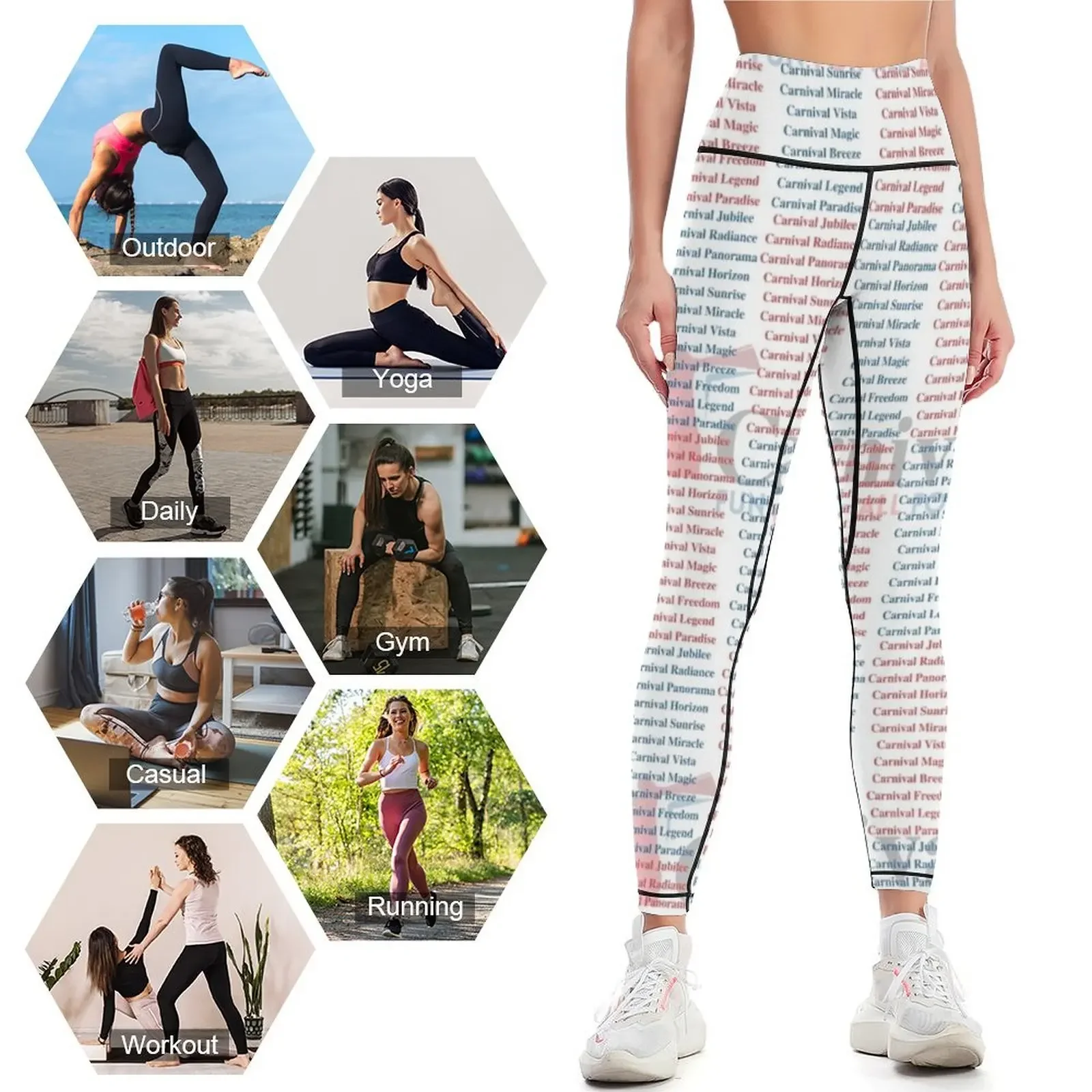 Leggings Carnival Ship Names,  - Yoga Fitness Name avis et prix
